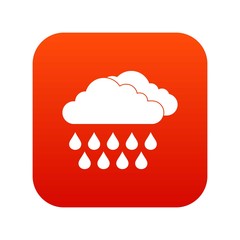 Cloud and rain icon digital red