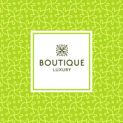 Simple and graceful floral pattern design template, Elegant lineart logo design, vector icon illustration. Modern Style