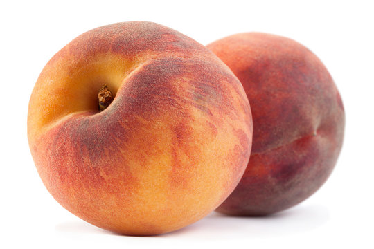 Peach fruit on white