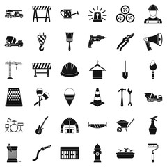 Screwdriver icons set, simple style