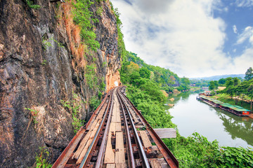 Naklejka premium Burma-Siam Railway, Death Railway, Kanchanaburi, Thailand