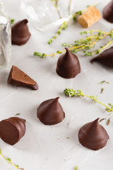 Homemade praline chocolate candies