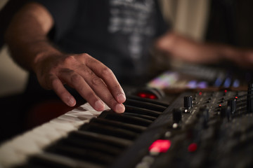 Fototapeta na wymiar Closeup Hand Keyboard