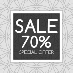 Naklejka premium Special offer sale template, discount banner with mandala background. Vector illustration