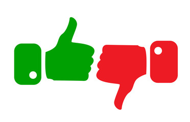 Modern Thumbs Up and Thumbs Down Icons 