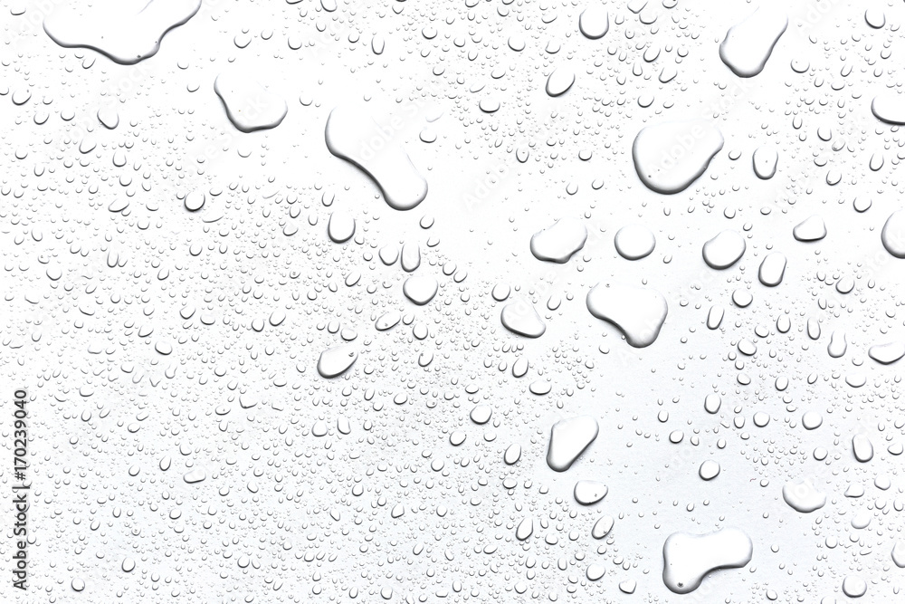 Poster abstract water droplets isolated background with white background.