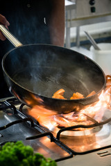 Professional chef Hot Kitchen Cooking