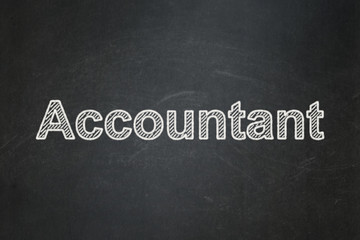 Obraz premium Money concept: Accountant on chalkboard background