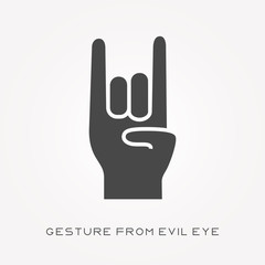 Silhouette icon gesture from evil eye