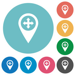 Move GPS map location flat round icons
