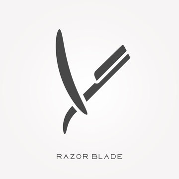 Silhouette icon razor blade
