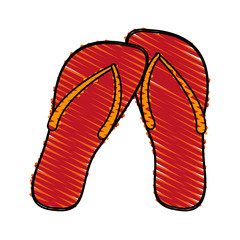 Sandals of shoes fashion and footwear theme Isolated design Vector illustration