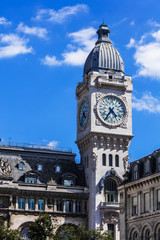 Clock Tower of the Gare de Lyon railway station. Paris, France - 170242458