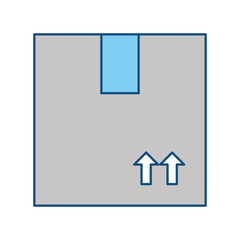 cargo box icon over white background vector illustration