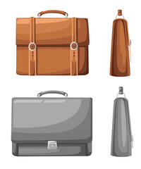 Briefcase, set of briefcase, bag, suitcase. Flat design, vector illustration, vector. Web site page and mobile app