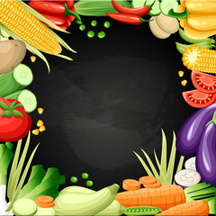 Colorful organic design concept with two collections of fresh vegetables and fruits in realistic style vector illustration Web site page and mobile app design Detailed vegetarian food sketch