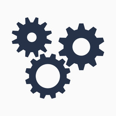 Cogs symbol on white background, settings icon, vector illustration