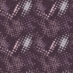 Seamless pattern in grunge style with colorful halftone prints