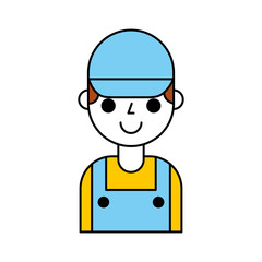 repairman engineer assistance worker icon vector illustration