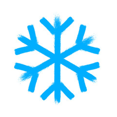 Snowflake vector symbol, christmas snow icon, blue color
