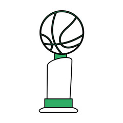 Ball and trophy of basketball sport and hobby theme Isolated design Vector illustration
