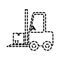 forklift truck icon over white background vector illustration