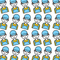 cartoon man repair service garage seamless pattern design vector illustration