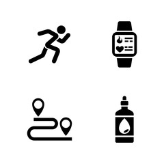 Sprint. Simple Related Vector Icons Set for Video, Mobile Apps, Web Sites, Print Projects and Your Design. Black Flat Illustration on White Background.