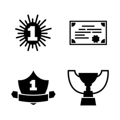 Fototapeta premium Award Winner. Simple Related Vector Icons Set for Video, Mobile Apps, Web Sites, Print Projects and Your Design. Black Flat Illustration on White Background.