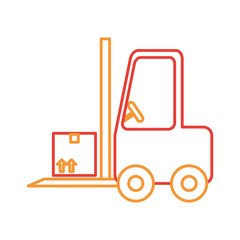 forklift truck icon over white background vector illustration