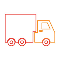 cargo truck icon over white background vector illustration