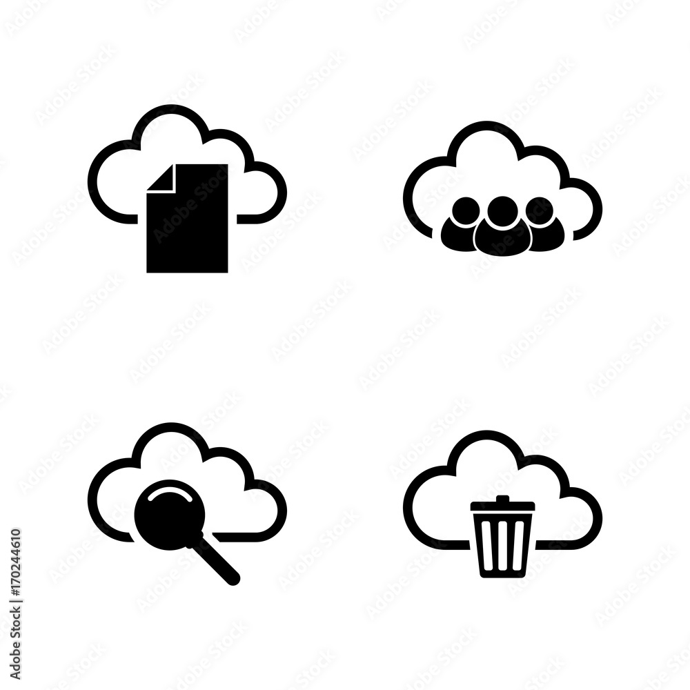 Aufkleber web cloud. simple related vector icons set for video, mobile apps, web sites, print projects and you