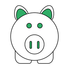 Pig of animal cartoon and farm theme Isolated design Vector illustration
