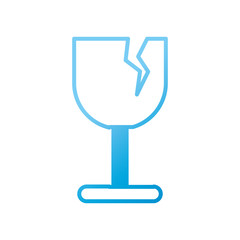 broken cup- fragile sign icon over white background vector illustration