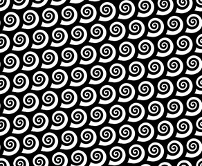 Fototapeta premium Seamless Spiral snail shell pattern, vector