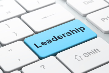 Business concept: Leadership on computer keyboard background