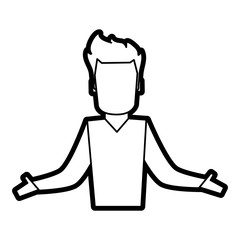 Avatar boy of male person people and human theme Isolated design Vector illustration