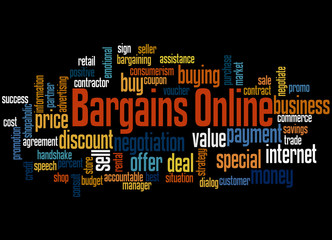 Bargains online, word cloud concept 3