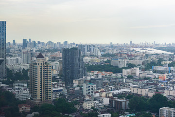 Naklejka na ściany i meble Cityscape view of Bangkok, Thailand