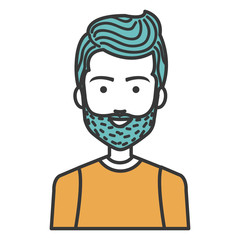 young man with beard avatar character vector illustration design