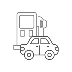 gas station and car icon over white background design vector illustration