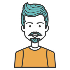 young man with beard avatar character vector illustration design