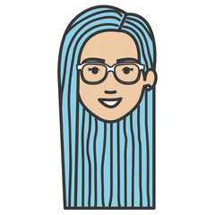 beautiful woman head avatar character vector illustration design