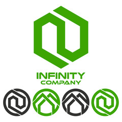 hexagon and real estate logo