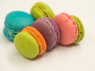 Sweet and colourful french macaroons
