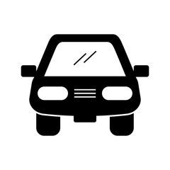 cartoon car vehicle transport front view icon vector illustration