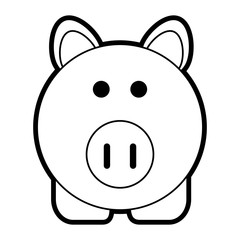 Pig of animal cartoon and farm theme Isolated design Vector illustration