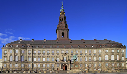 Fototapeta na wymiar back view of Christianborg palace in Copenhagen, Denmark
