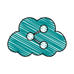 Cloud computing of share storage and technology theme Isolated design Vector illustration