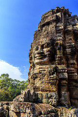 Ancient Bayon temple in Angkor Thom, Siem Reap, Cambodia